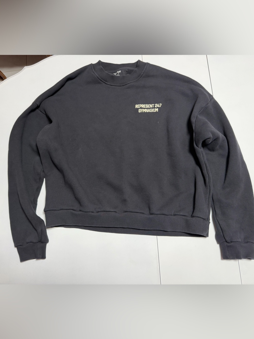 Represent boxy black sweatshirt